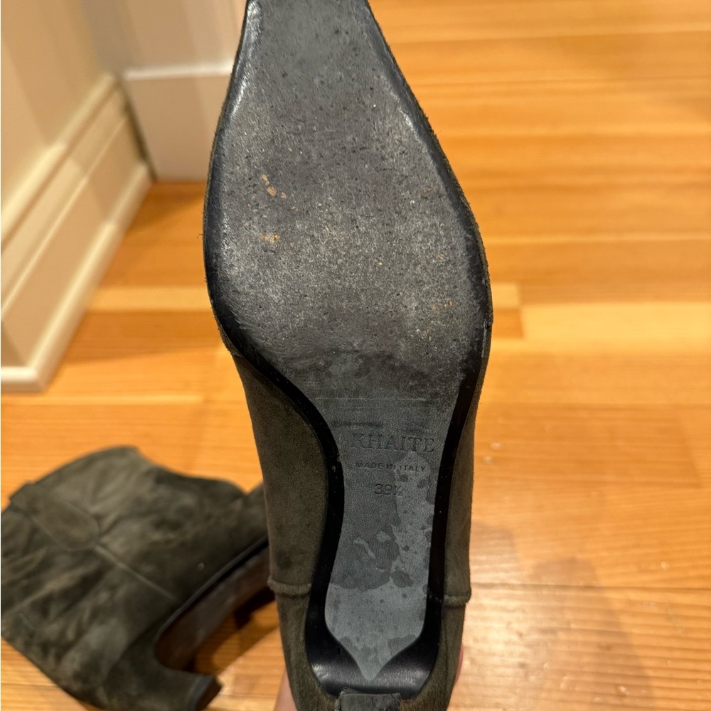 Khaite Dallas Western Boots Dark Olive - Picture 7 of 9